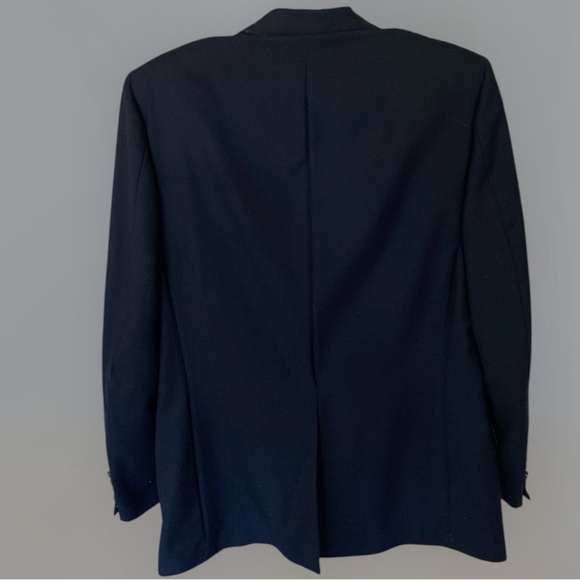 Club International Couture Wool Blazer Double Breasted Navy Blue Size 42 Tall - Picture 14 of 16